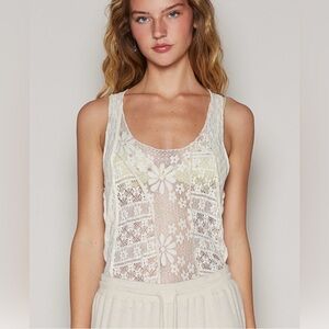 POL Cream Lace Tank Top NWOT